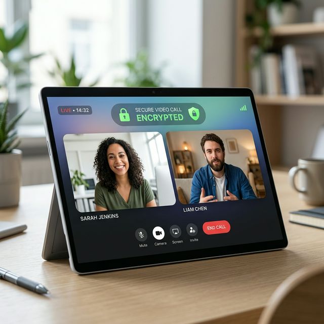 Secure video chat interface